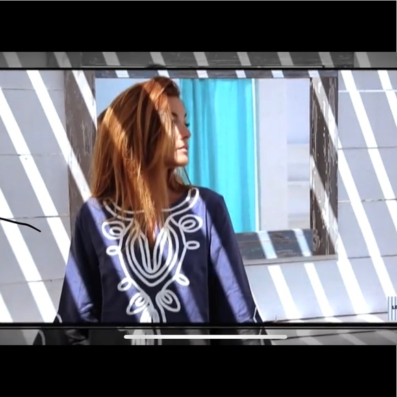 NWT 🇫🇷 Les Canebiers Tahiti Navy/ White Tunic Dress - Picture 3 of 8